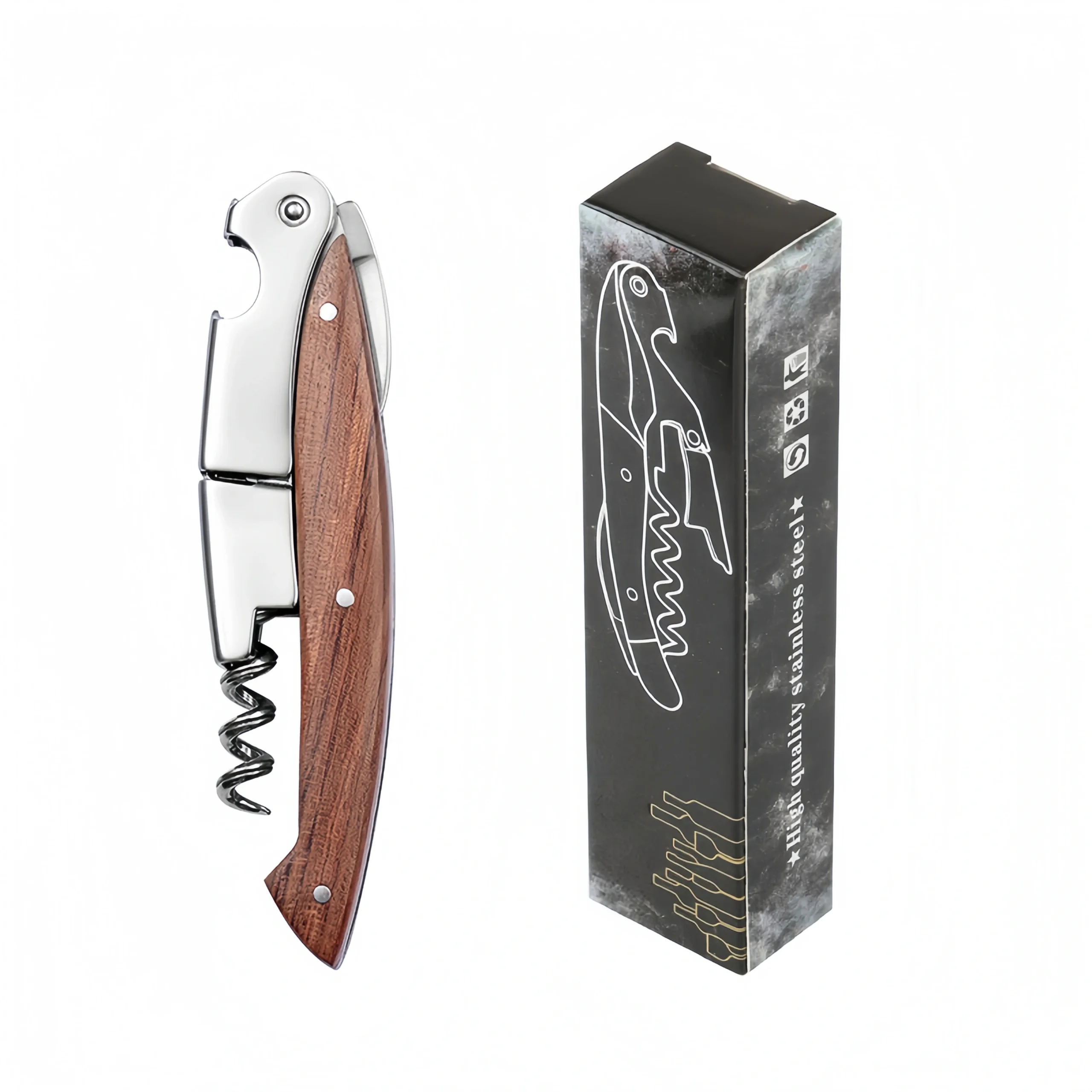 Wine bottle opener, household, stainless steel, multi-functional. - Image 3