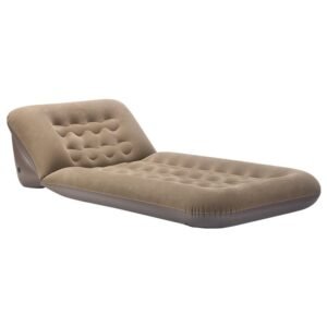 Single inflatable mattress flocked adjustable backrest air mattress