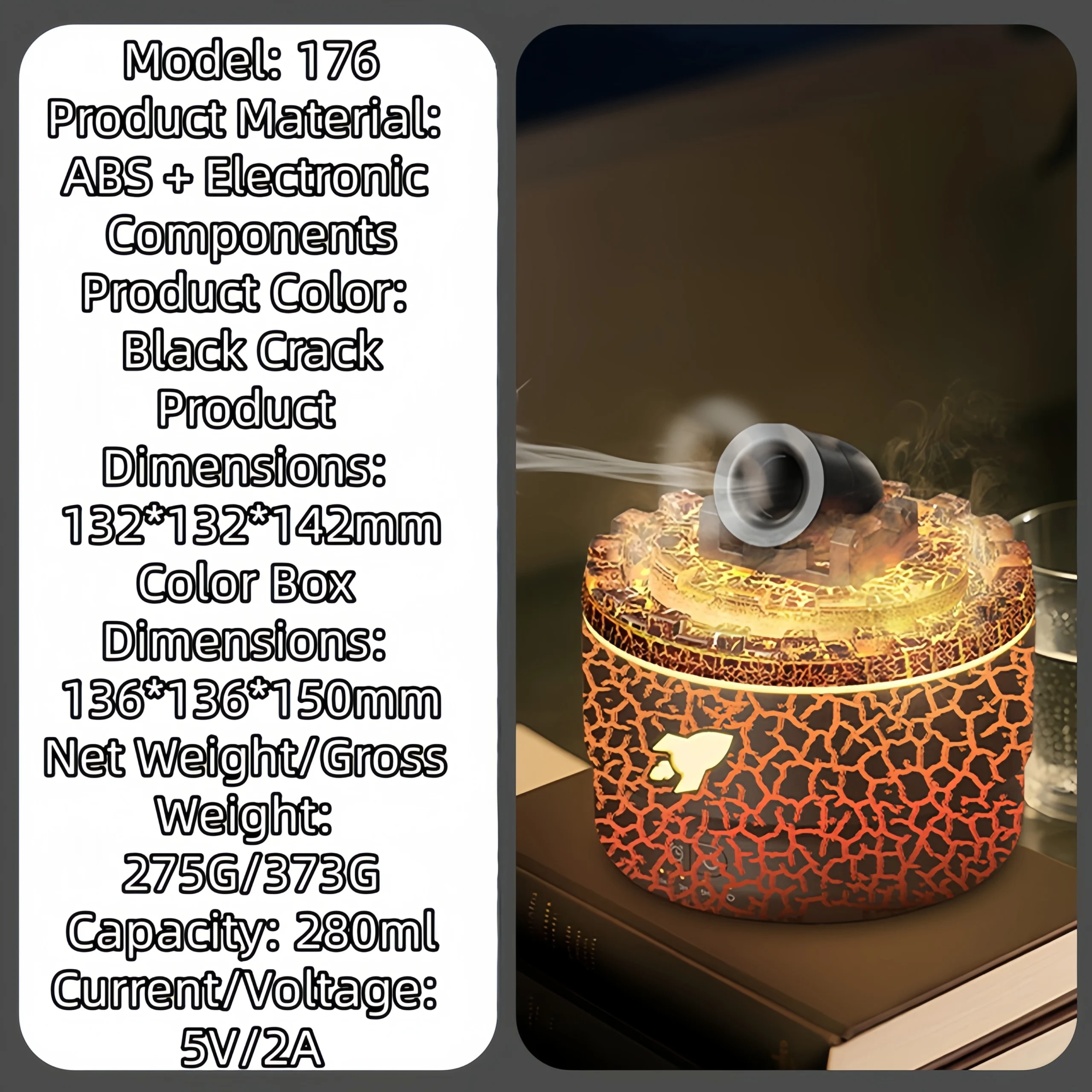 New Creative Cannon-Style Colorful Crack Humidifier - Image 3