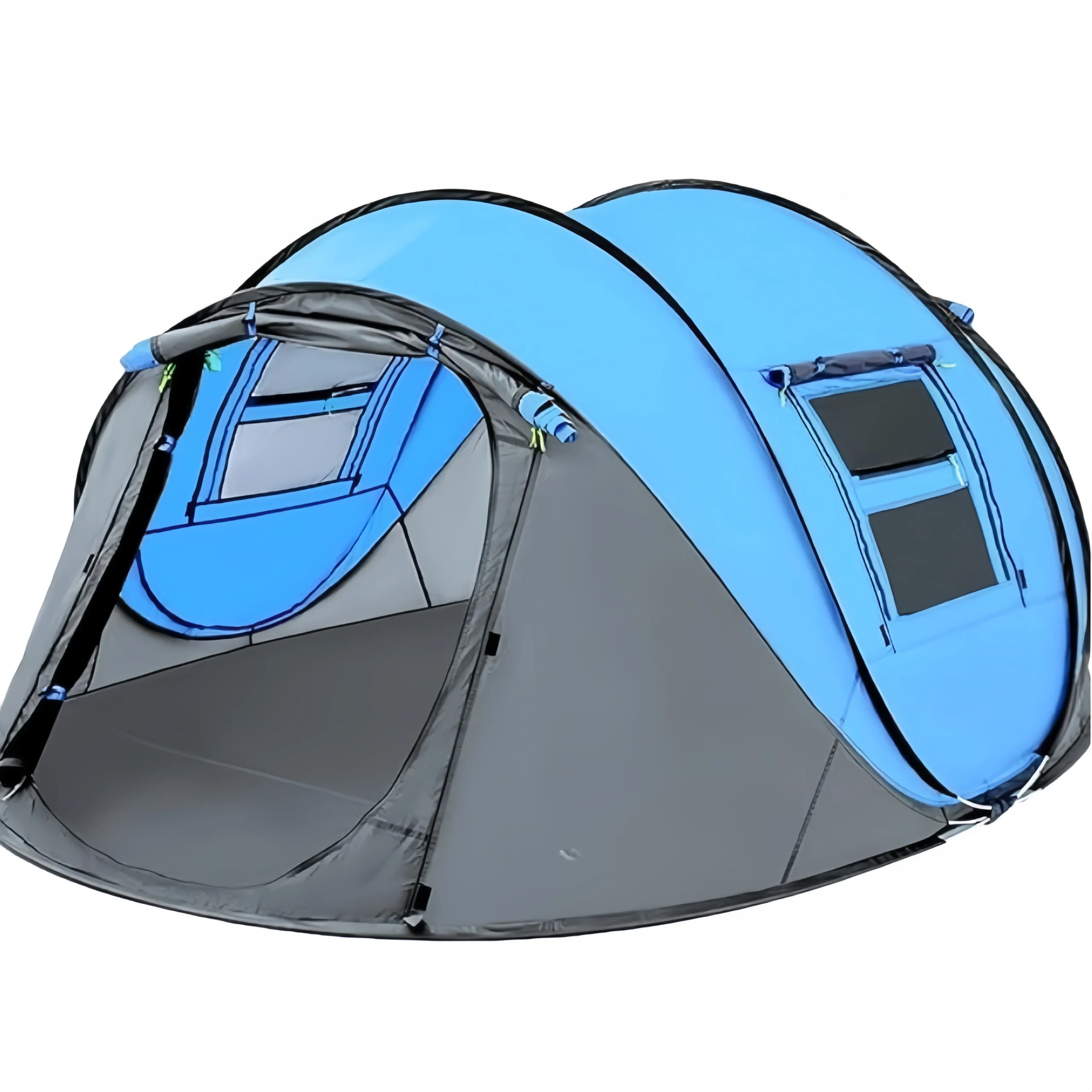 Pop-up quick-opening tent for outdoor use on grass and beaches