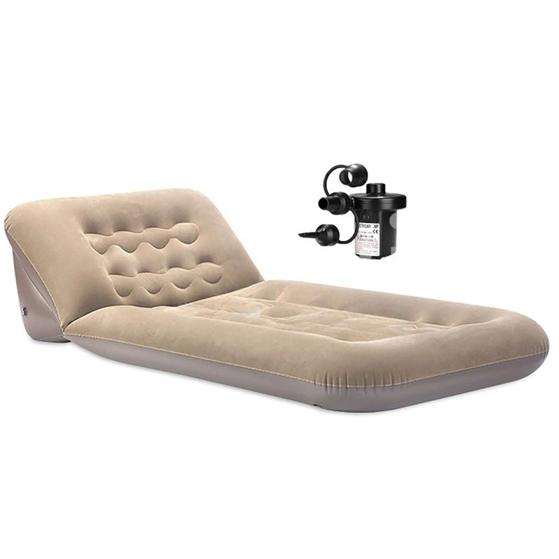Single inflatable mattress flocked adjustable backrest air mattress - Image 4