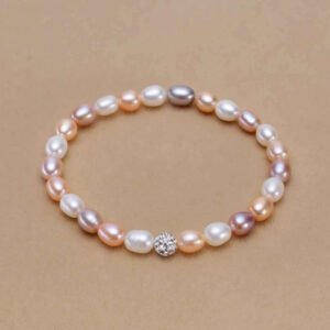 Mixed Color Rice Pearl Spacer Pearl Bracelet