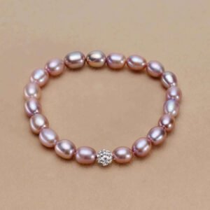 Purple Rice Pearl Spacer Pearl Bracelet