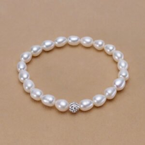 White Rice Pearl Spacer Pearl Bracelet
