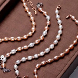 Purple Pearl Rhinestone Spacer Bracelet with 5 cm Extender